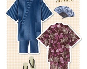 Beginner sewing pattern Jinbei Men Women - Japanese clothing
