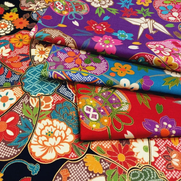Japanese Large Floral Fabric Etsy