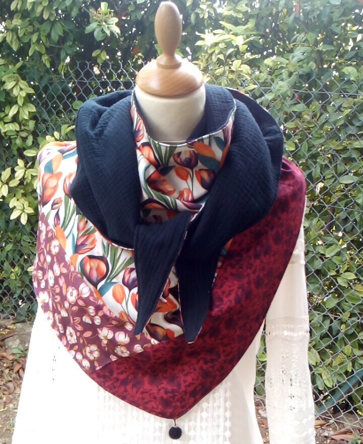 Chèche Femme 100% Coton Multicolore - Dimensions 100x170 Cm - Foulard Léger Et Polyvalent - 7