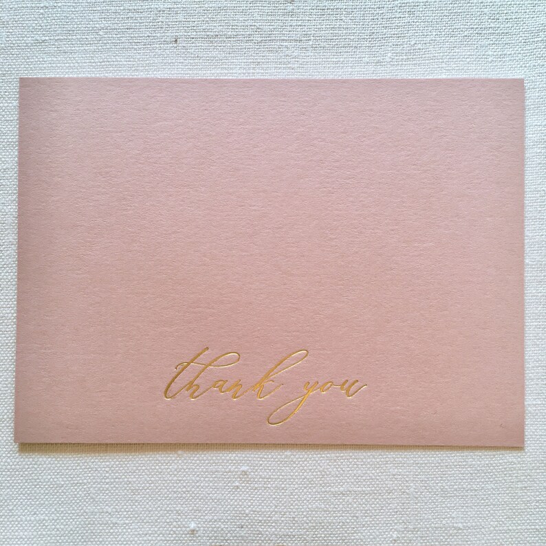 4 Gold Foil Thank You Note Cards II Gold Foil Stationery Etsy