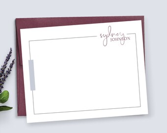 Personalized stationary note cards Thank you flat cards Personalized note cards paper anniversary gift for him - MS10