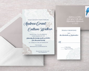 Lace Wedding Invitation SAMPLE