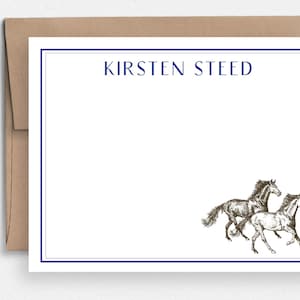 Horse stationery set of notecards in 10 pack | Horse notecards with monogram | Equestrian notecards | Equestrian stationary