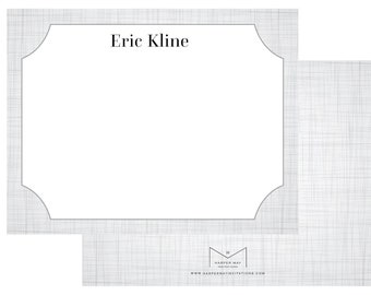 Linen Print Minimalist Note cards, Personalized Stationery Set,  Thank You Cards, stationery note cards, stationary