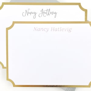 Gold stationary personalized, Stationery set, stationary set, note cards in set of 10, gold foil stationary, cute stationary paper