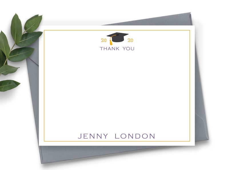 Personalized Graduation Thank You Note Cards Graduate Thank Etsy