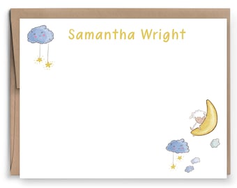 Sheep childrens stationery | Kids note cards in set of 10 - KS06