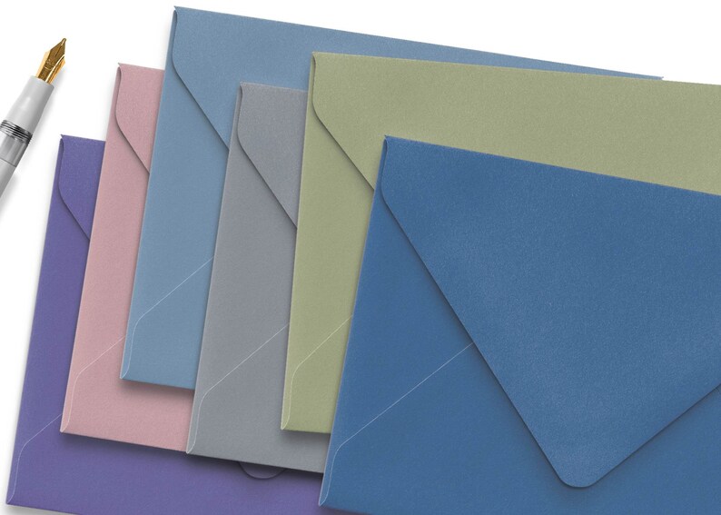 A7 5x7 Multicolor Envelopes set of 10 Euro Flap Pink Etsy