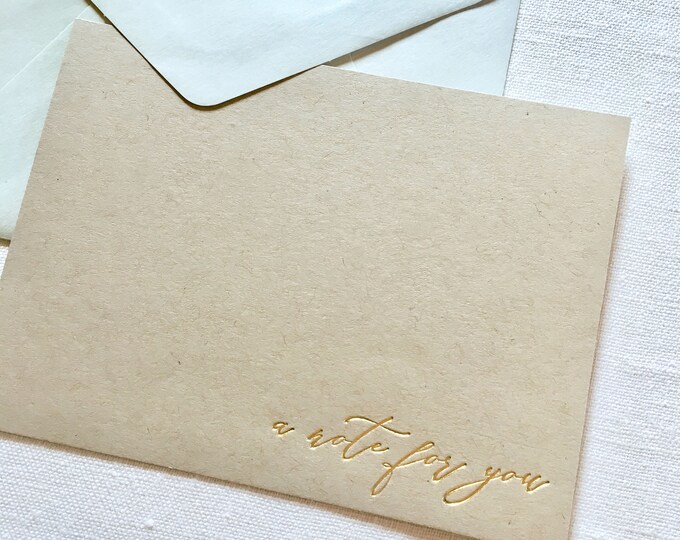 4 Gold Foil Note Cards Gold Foil Stationery Note Cards Etsy