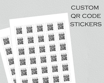 30 QR code stickers, personalized stickers, custom qr stickers, QR code, custom business stickers, stickers for business, qr code sticker