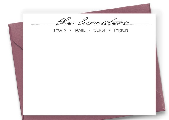 Personalized Stationery Set for Women Men or Family Note 