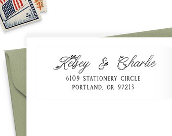 Return Address Labels, Clear Gold Foil Labels, 30 Personalized Address Labels for Envelopes - A03