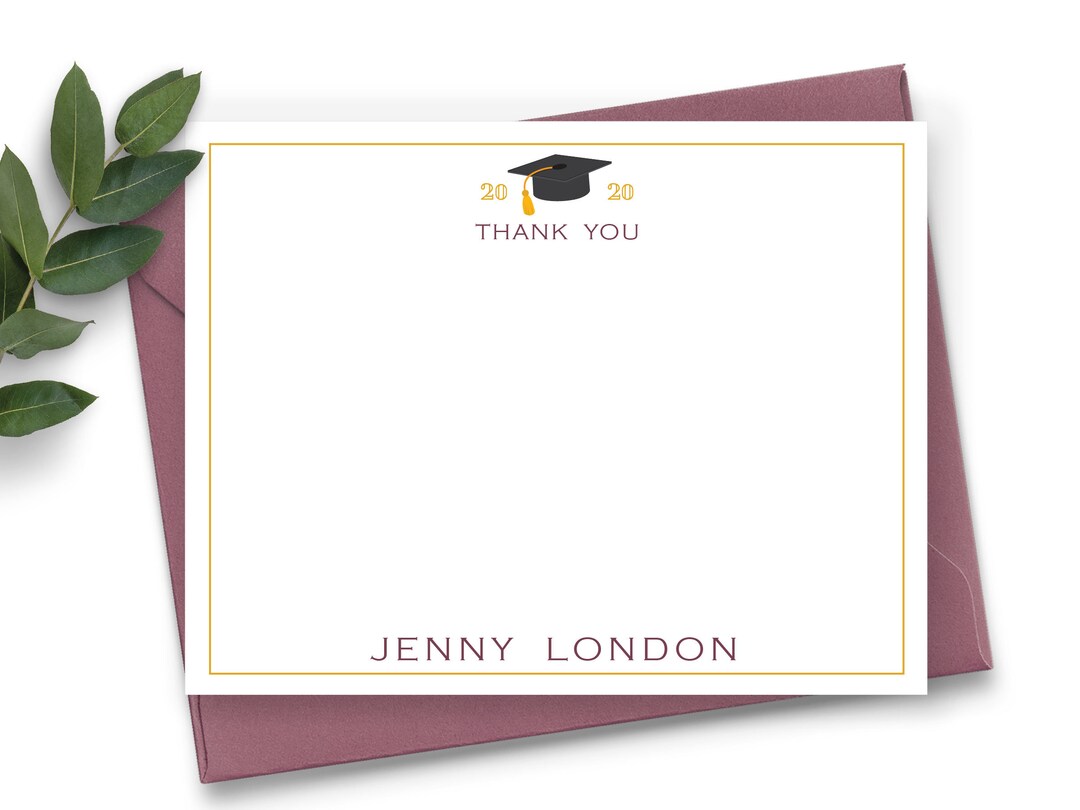 Personalized Graduation Thank You Note Cards Graduate Thank You Notes Graduation Gift for Her