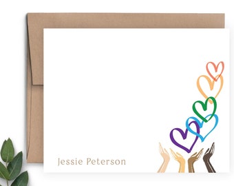 Personalized Pride Stationery, Pride Month, Pride Notecard, Notecards for Pride, Pride stickers, Pride flag, Pride gift, Gifts for Pride