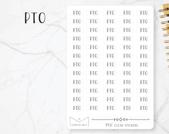 PTO Vacation Planner Stickers | Text Stickers Work Stickers Chore Stickers Calendar Stickers Clear Stickers