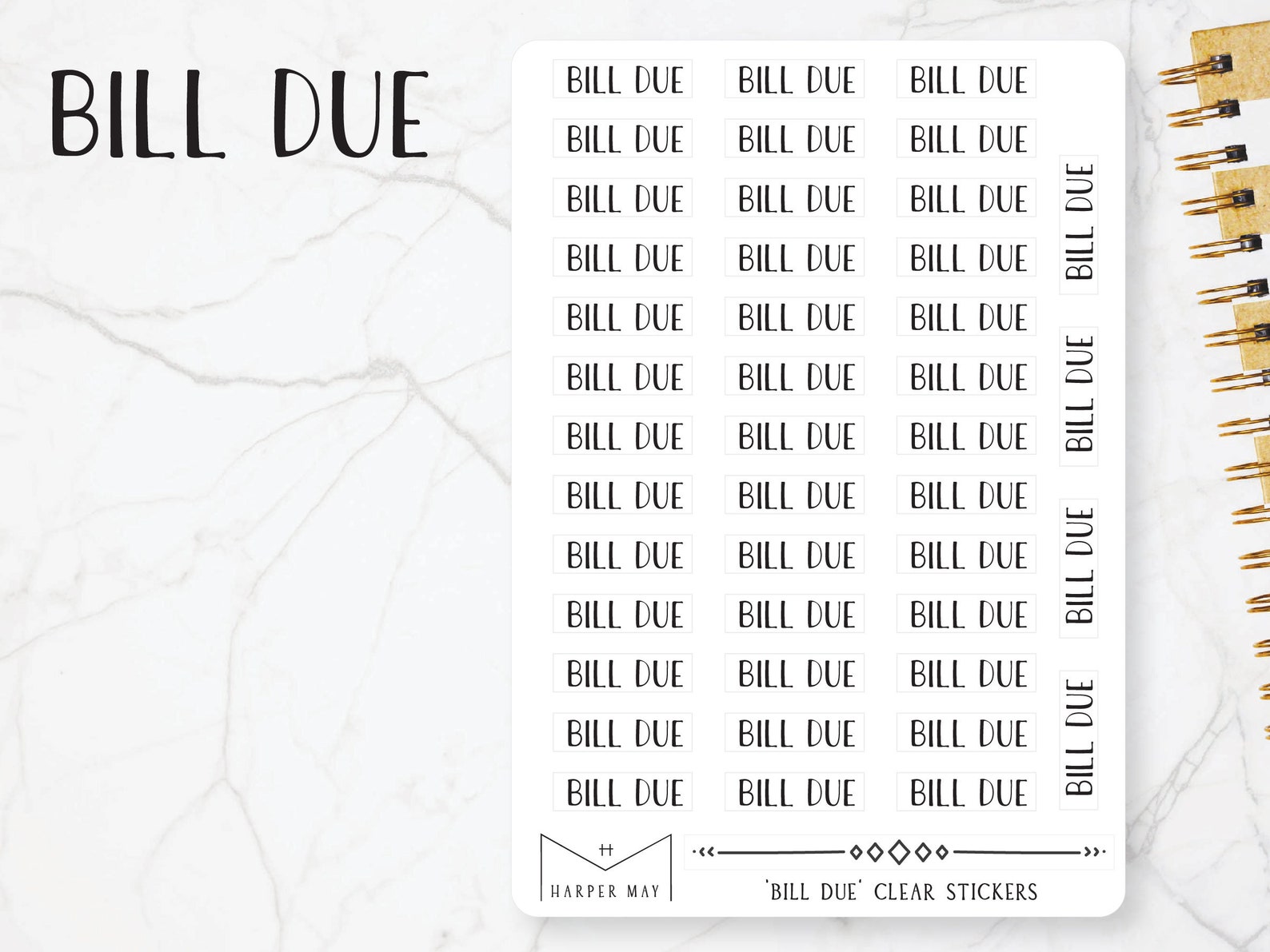 Bill Due Stickers Planner Stickers Bill Due Planner Erin Etsy