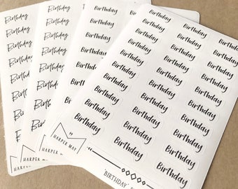 Birthday planner stickers | Planner Birthday stickers | Organization planner stickers