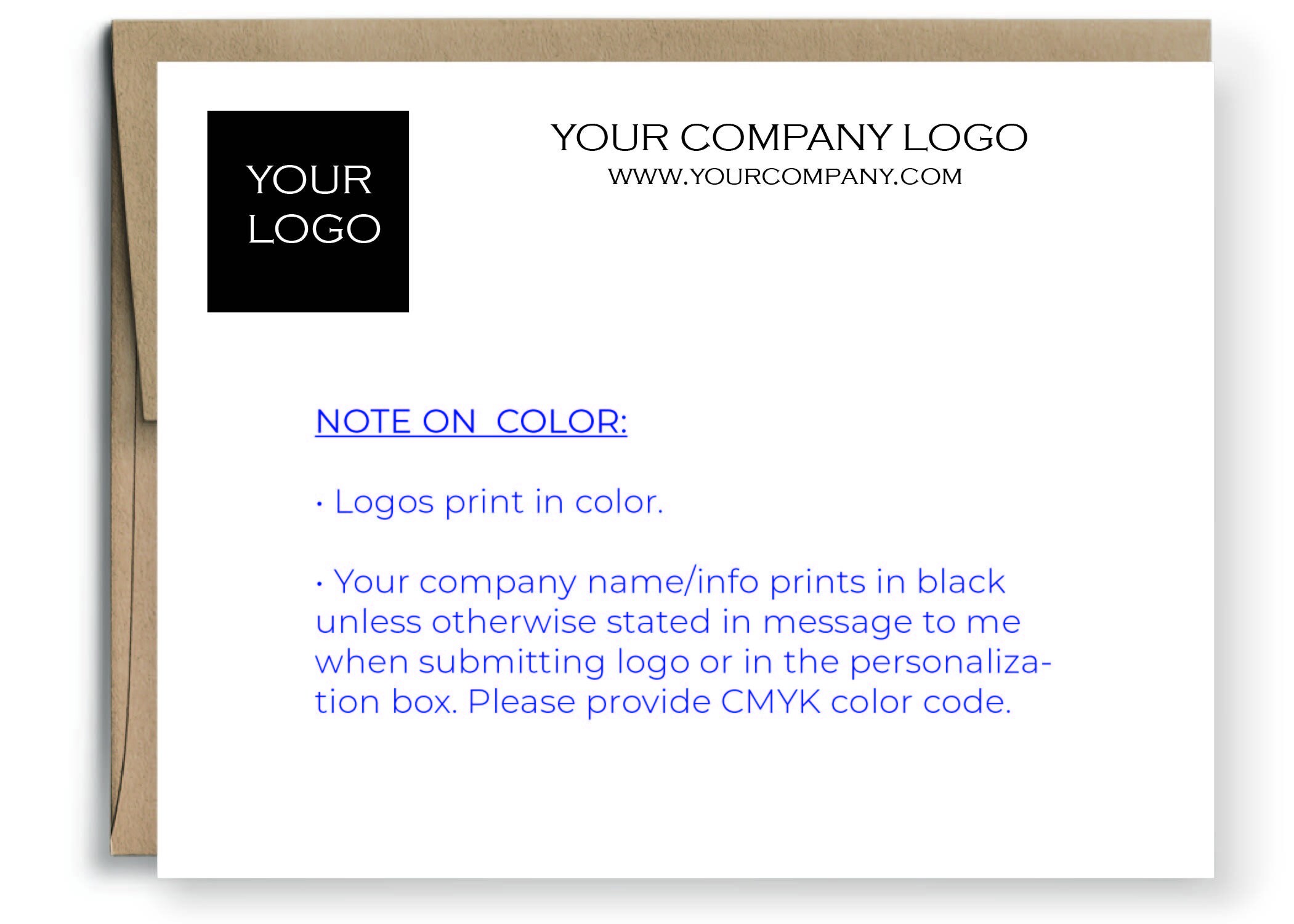 Note Card Signage Business Stationary, Custom Logo Note Card Set, Personalized Stationery ...