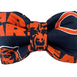 NFL Chicago Bears Bow Tie OR Sassy Bow, Bears Bow Tie, Sports Team Pet Bow, Girly bow, matching collar upgrade bow, custom pet bow, football