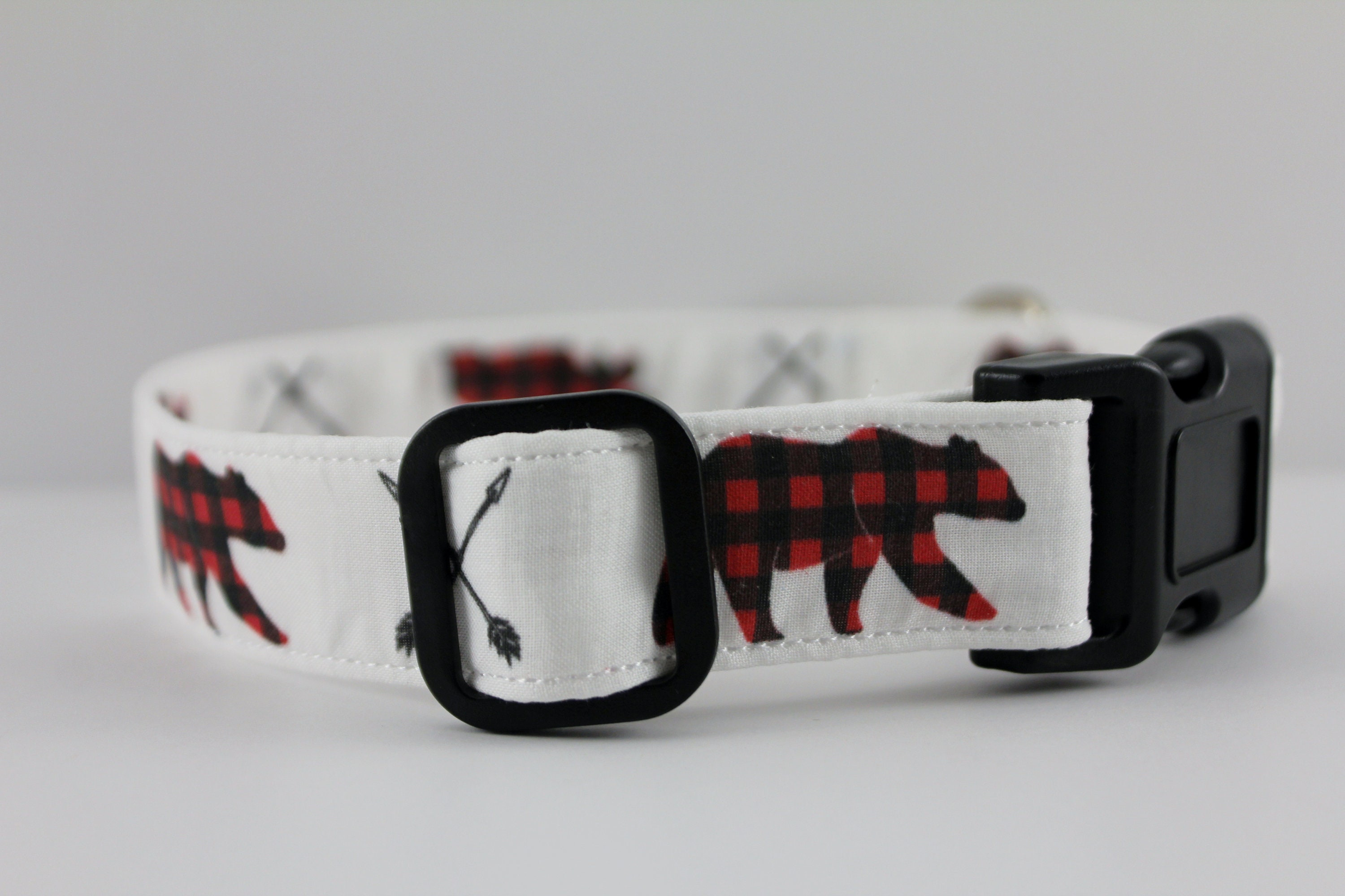 Buffalo Plaid Bear Collar Bear Dog Collar Personalized Etsy