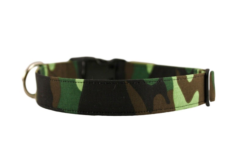 Camo Collar, Camouflage Dog Collar, Hunting Collar, Green Dog Collar, Working Dog Embroidered Collar, Custom Collar, Personalized Dog Collar image 1