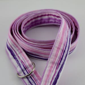Girly Stripe Leash, Pink Stripe Dog Leash, Pet Leash, Purple Leash, 6 FT Leash, Custom Dog Lead, Pet Leash, 5 FT Leash, Pink Purple Leash 4