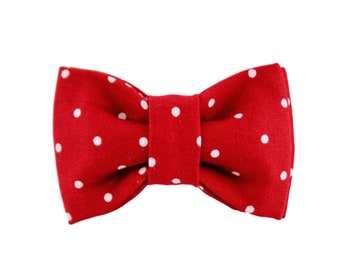 Red Polka Dot Bow Tie, Boy Collar Bow Tie, Collar Upgrade, Collar Bow Tie, Bow Tie, Red Bow Tie, Crimson Bow Tie, Polka Dot Bow Tie, Pet