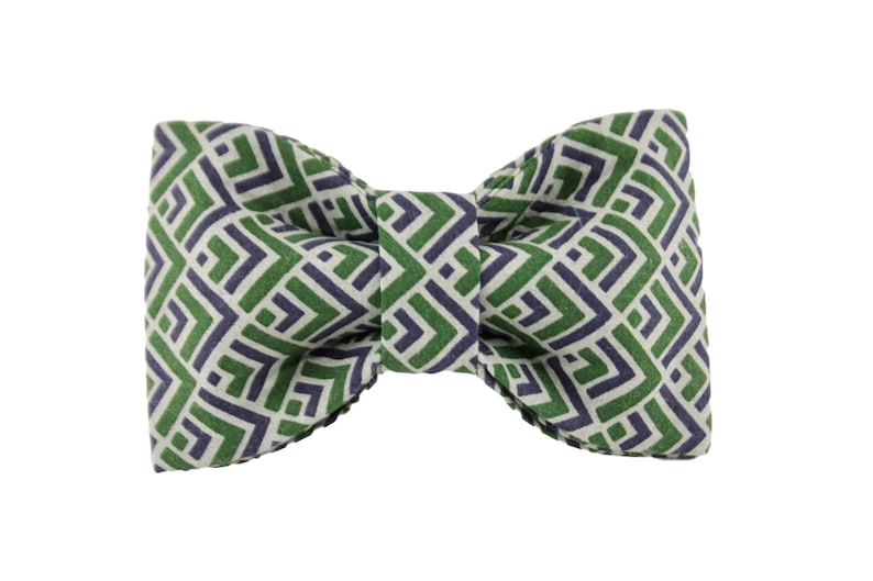 Dark Green Gray and Navy Geo Bow Tie Boy Collar Bow Tie Etsy