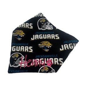 Jacksonville Jaguars Snap Bandana, Football Dog Bandana, Black Pet Bandana, Custom Bandana, Personalized Bandana, NFL Pet, Dog Bandana Wrap