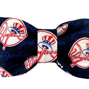 MLB New York Yankees Bow Tie OR Sassy Bow, Yankees Bow Tie, Sports Team Pet Bow, Girly bow, collar upgrade bow, custom pet bow, baseball pet