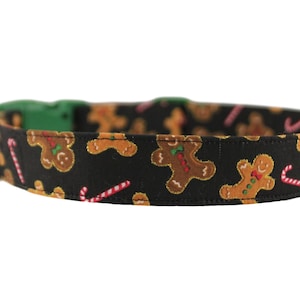 Collare di pan di zenzero, Collare per cani di Natale, Collare per le vacanze, Collare per cani invernali, Collare ricamato, Collare personalizzato, Collare per cani personalizzato, Cane