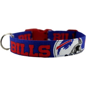 NFL Buffalo Bills Collar, Bills Dog Collar, Personalized Collar, Embroidered Dog Collar, Dog Collar, Blue & Red Collar, NFL Custom DogCollar