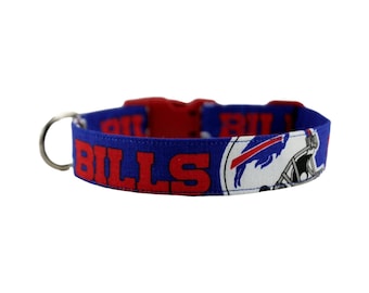 NFL Buffalo Bills Collar, Bills Dog Collar, Personalized Collar, Embroidered Dog Collar, Dog Collar, Blue & Red Collar, NFL Custom DogCollar