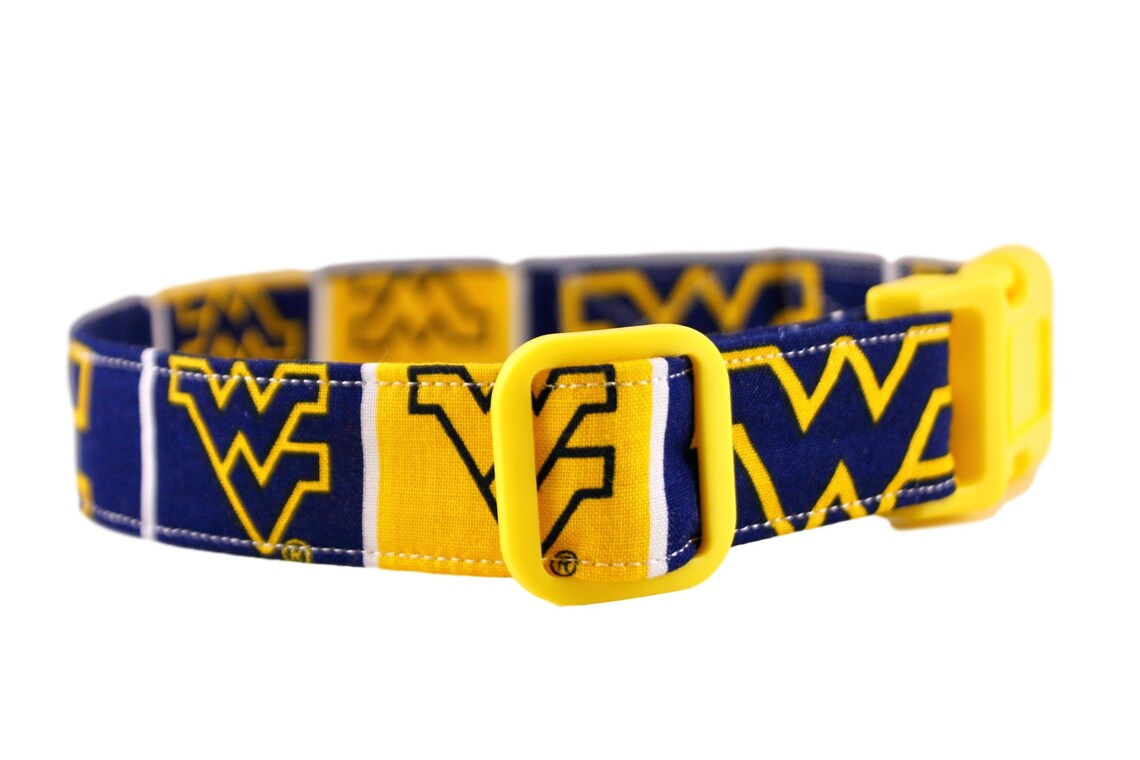 West Virginia University Collar WVU Dog Collar Mountaineers Etsy