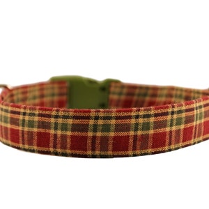 Papa&#39;s Plaid Collar, Plaid Dog Collar, Green Collar, Blue Dog Collar, Red Collar, Embroidered Collar, Custom boy Collar, Personalized Collar