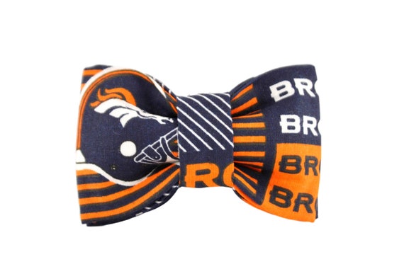 DENVER BRONCOS FOOTBALL BOW TIE PET BOW /</<FREE SHIPPING/>/> HAIR BOW