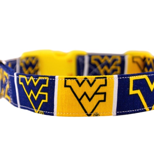 West Virginia University Collar WVU Dog Collar Mountaineers Etsy