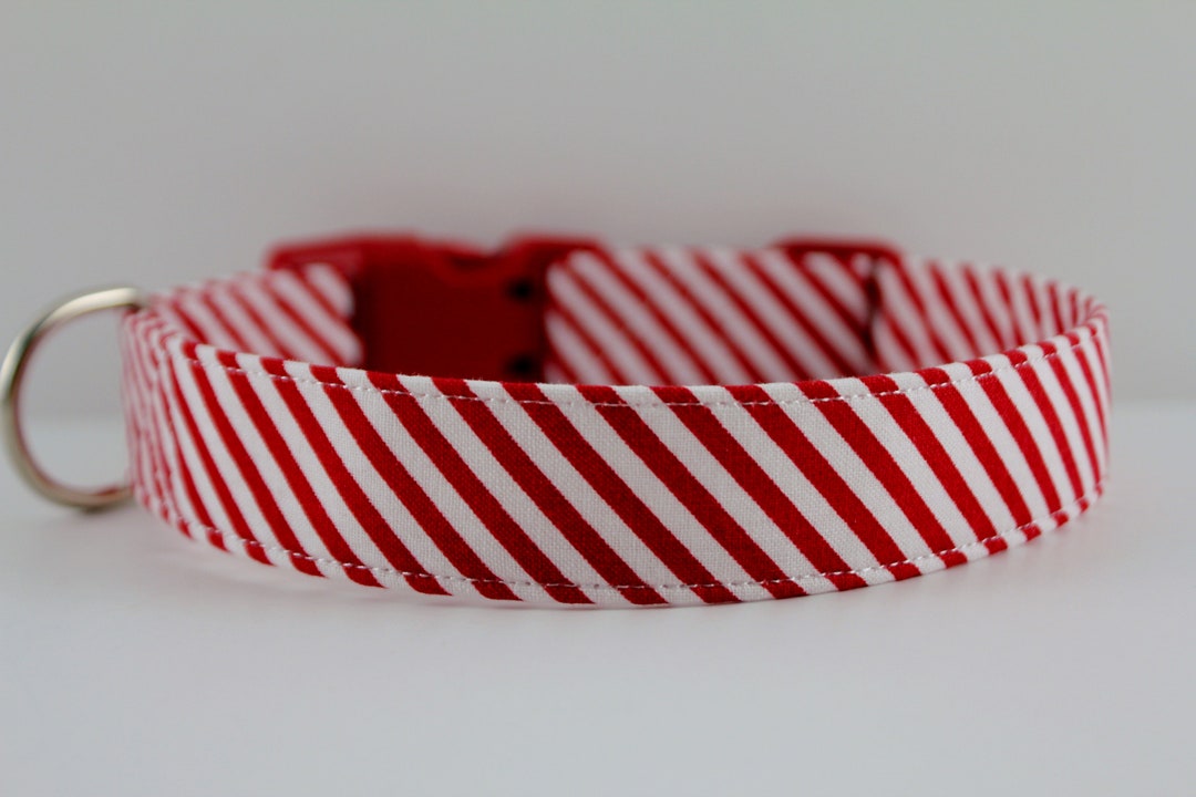 Candy Striper Collar Christmas Dog Collar Holiday Collar Etsy