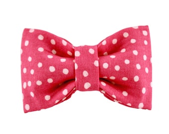Pink Polka Dot Bow Tie, Boy Collar Bow Tie, Collar Upgrade, Collar Bow Tie, Bow Tie, Dot Bow Tie, Pink Bow Tie, Male Bow Tie, Valentines Bow