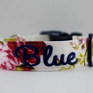 Collare floreale peonie perfette, Collare per cani da fiore, Collare floreale, Collare per cani personalizzato, Collare per cani personalizzato, Collare ricamato, Collare per cani