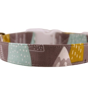 Great Outdoors Collar, Mountain Dog Collar, Gray Collar, Hiking Dog Collar, Embroidered Collar, Custom Collar, Personalized Collar, Dog