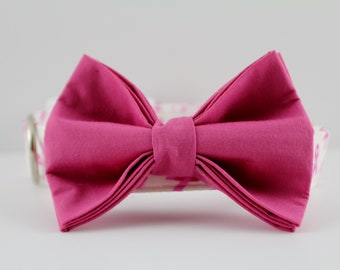 Pink Bow Tie, Boy Collar Bow Tie, Collar Upgrade, Collar Bow Tie, Bow Tie, Boy Dog Collar, Male Dog, Collar Addition, Handmade Bow Tie, Pet