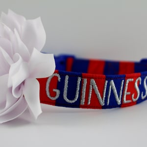 Patriotic Stripes Collar, Stripe Dog Collar,Red White & Blue Collar, July 4th Custom Dog Collar, Personalized Dog Collar, Embroidered Collar