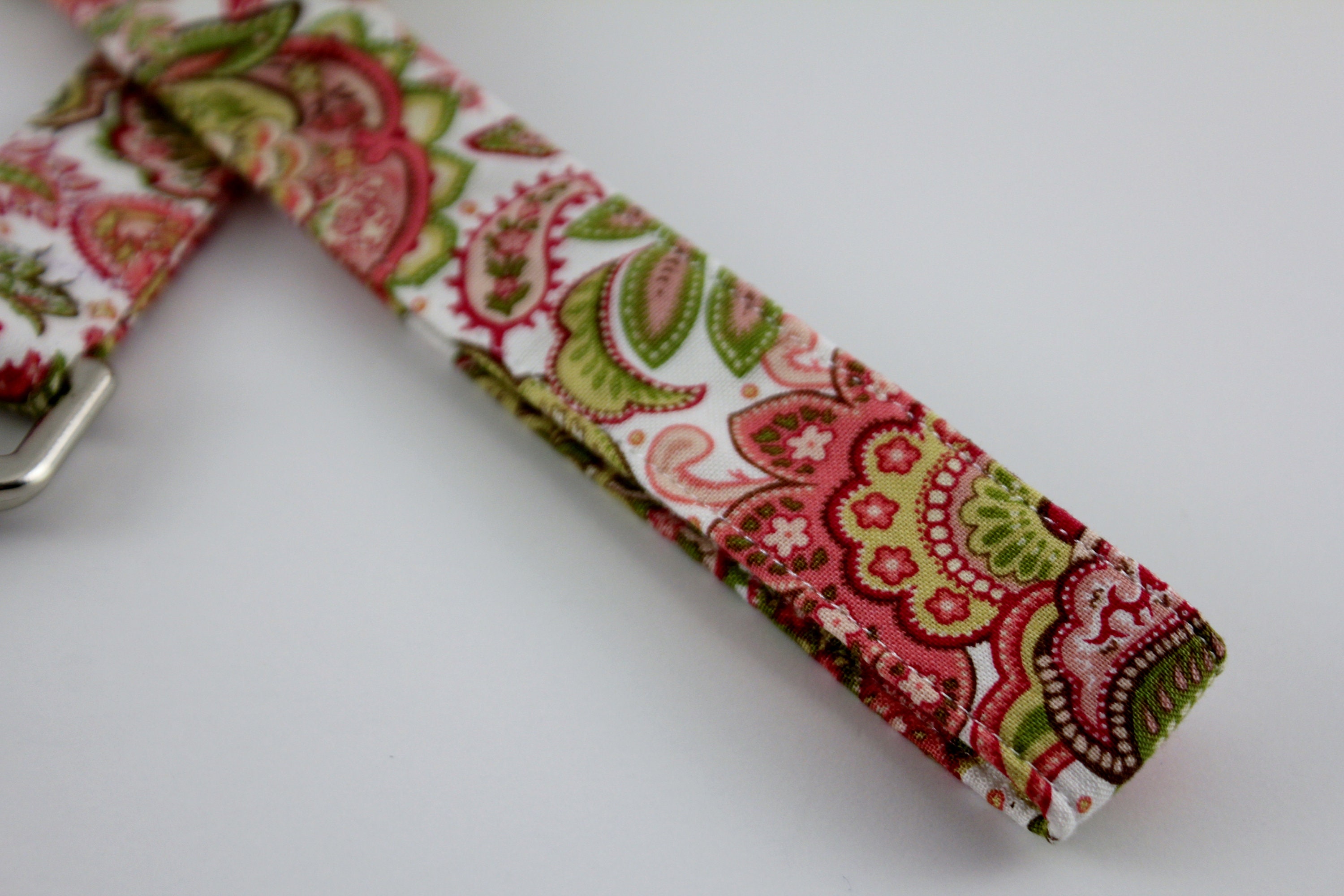 Weaver Leather Vintage Paisley Hundeleine - Leder Mit Pinkem Muster & Nickel-Beschlägen