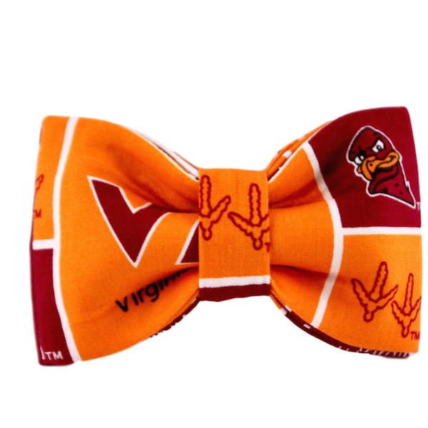 Virginia Tech Hokies Bow Tie, Boy Collar Bow Tie, Va Tech bow tie, Collar Bow Tie, Bow Tie, Orange Bow Tie, Football bow tie, Male Bow Tie