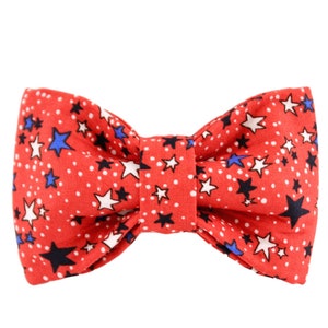 Red Patriotic Bow Tie, Boy Collar Bow Tie, Collar Bow, Collar Bow Tie, Stars Bow Tie, Patriotic Bow Tie, Red Bow Tie, Male Bow Tie, Collar