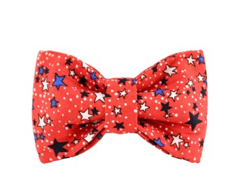 Red Patriotic Bow Tie, Boy Collar Bow Tie, Collar Bow, Collar Bow Tie, Stars Bow Tie, Patriotic Bow Tie, Red Bow Tie, Male Bow Tie, Collar