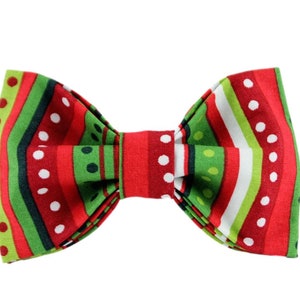 Jolly Stripe Bow Tie, Boy Collar Bow Tie, Collar Upgrade, Collar Bow Tie, Bow Tie, Stripe Bow Tie, Green Bow Tie, Male Bow Tie, Red Bow Tie