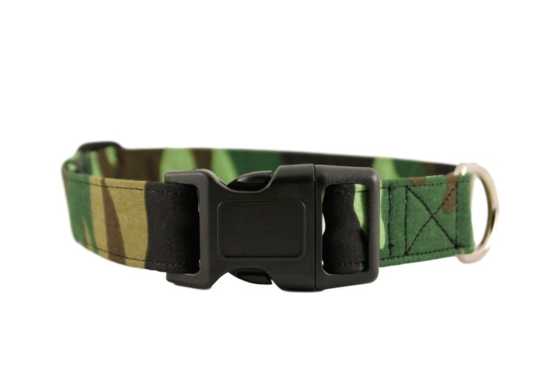 Camo Collar, Camouflage Dog Collar, Hunting Collar, Green Dog Collar, Working Dog Embroidered Collar, Custom Collar, Personalized Dog Collar image 3