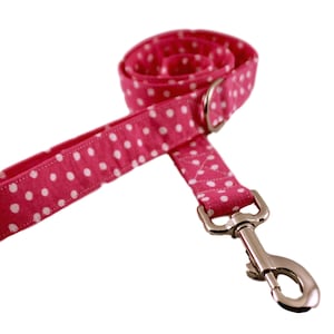 Pink Polka Dot Leash, Pink Leash, Pet Leash, Polka Dot Leash, 6 FT Leash, Custom Dog Lead, Pet Leash, 5 FT Leash, 4 FT Leash, Valentine Lead